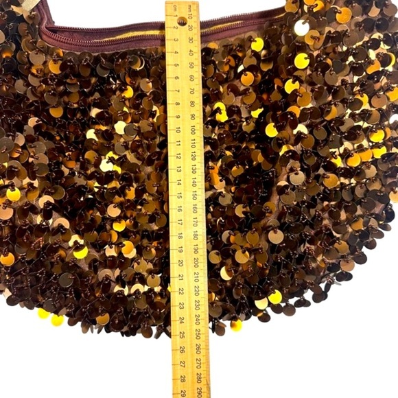 Gorgeous Metallic Brown | Copper colour sequins disco hobo bag - Picture 7 of 7
